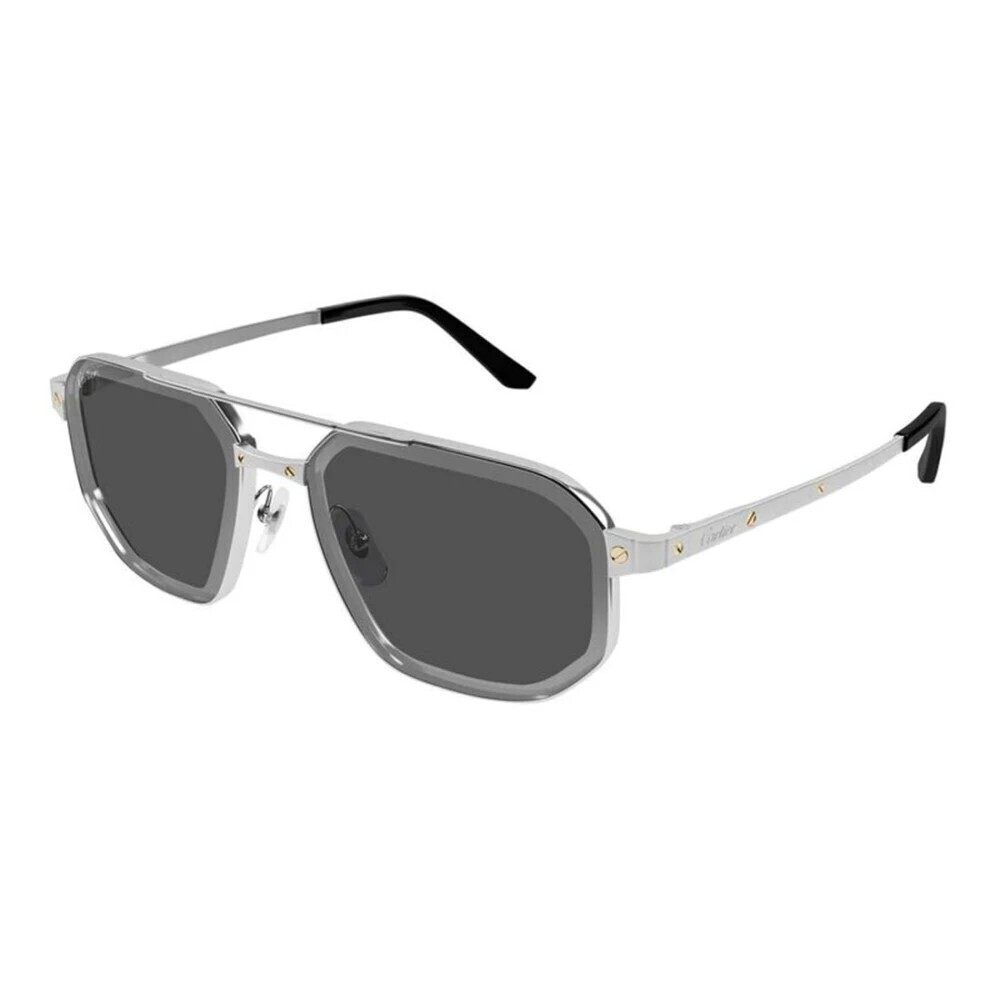 Cartier CT0462S-006 Sunglasses Silver Grey Metal